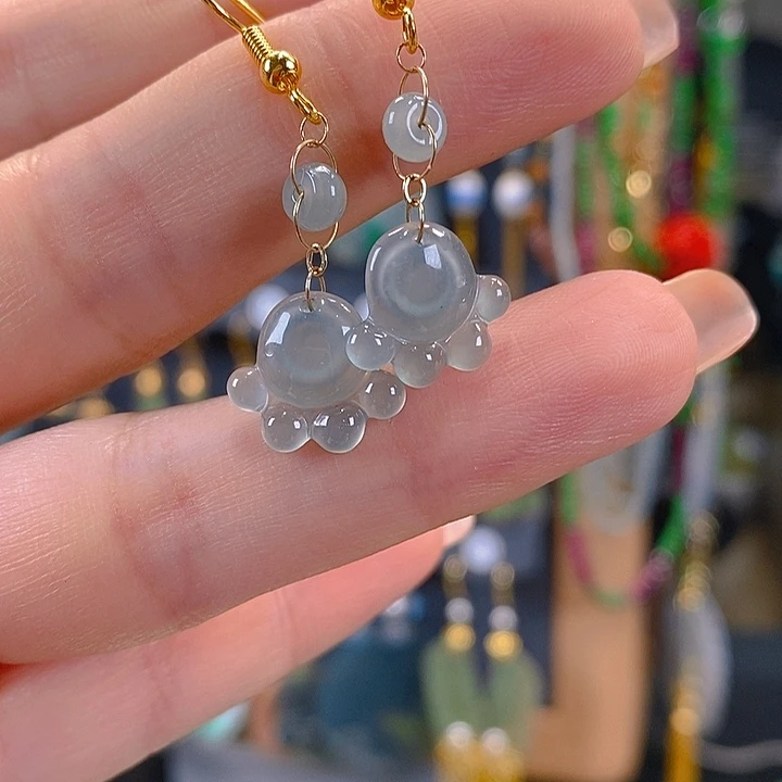 翡翠未镶嵌耳饰翡翠