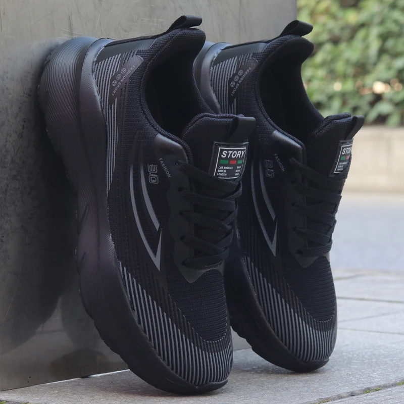 春季新款2025减震跑步男鞋轻便软底透气网面百搭休闲鞋时尚运动鞋