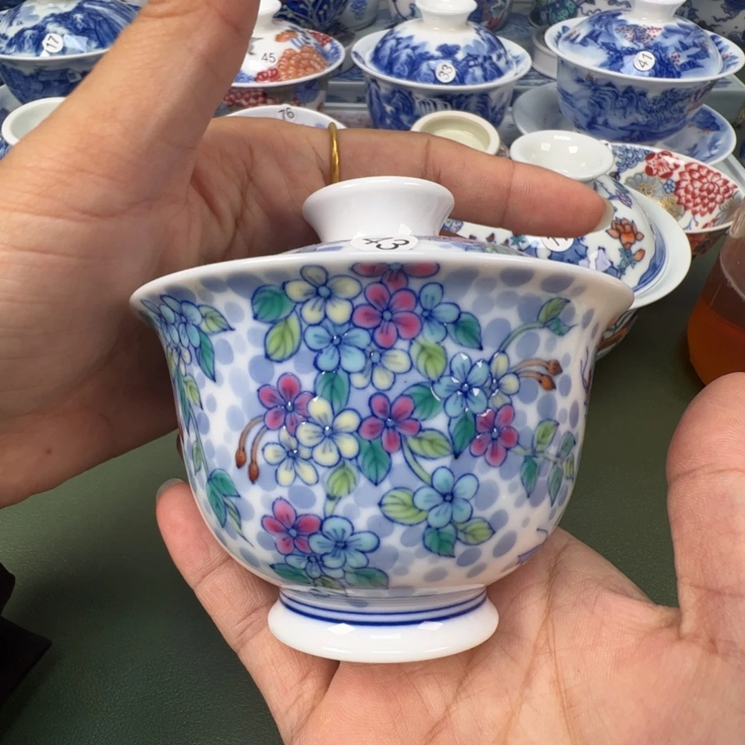 陶瓷景德镇纯手工纯手绘茶具木木43