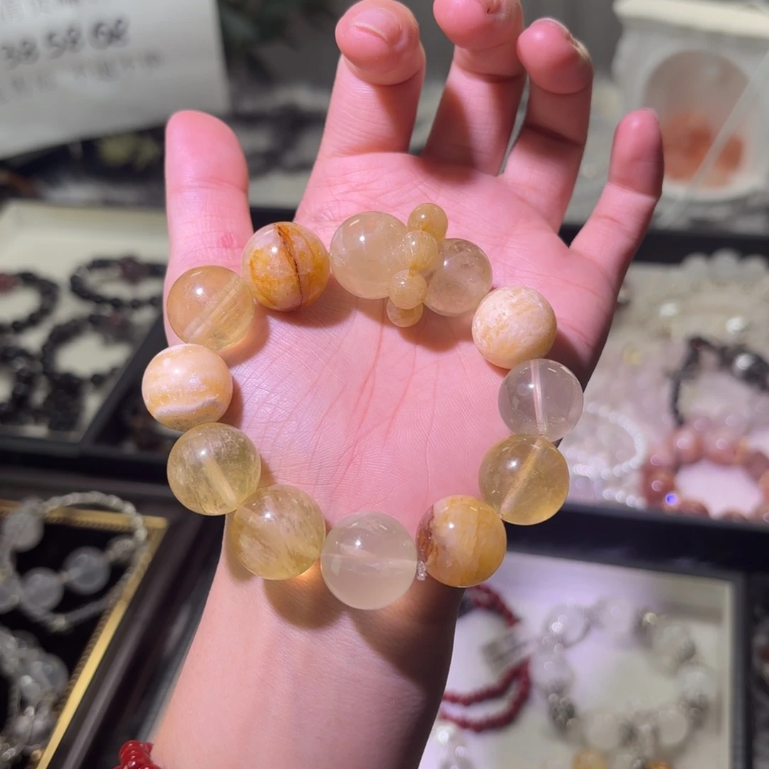 银S925镶嵌烟晶手链