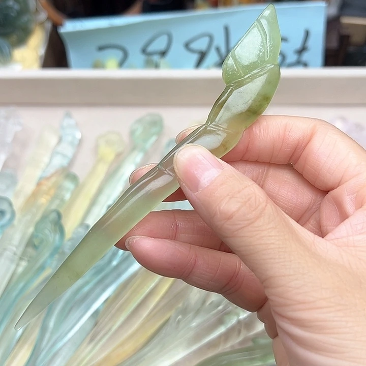 蛇纹石玉未镶嵌发簪