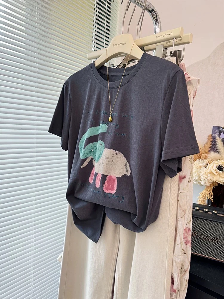 -ARRLMORRE品牌【幻彩象】雪花棉冰凉轻薄韩系宽松T恤上衣