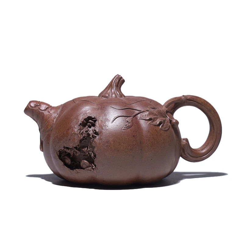 大吉羊柴烧 宜兴紫砂壶茶壶原矿本山绿泥满园春色硕果230ml徐顺伟