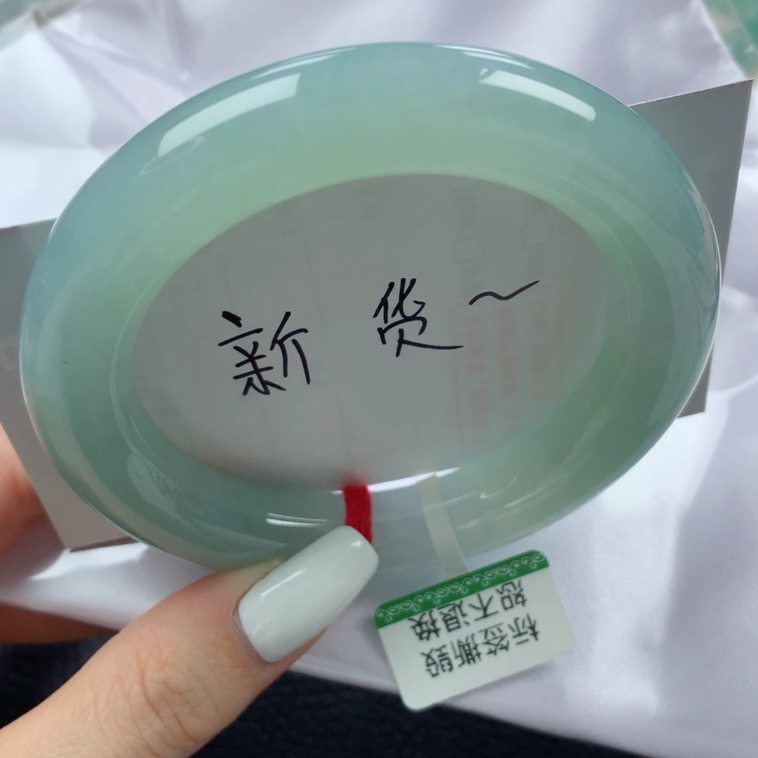 未镶嵌手镯翡翠甜绿晴水种水一致胖圆条56