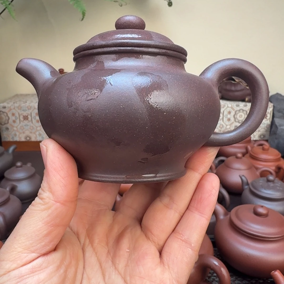 杨***长紫砂茶壶原矿紫泥掇只180cc微瑕