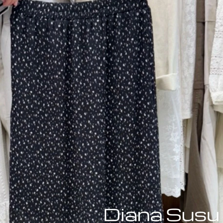 DianaSusu-压褶拼格边半裙Q1223