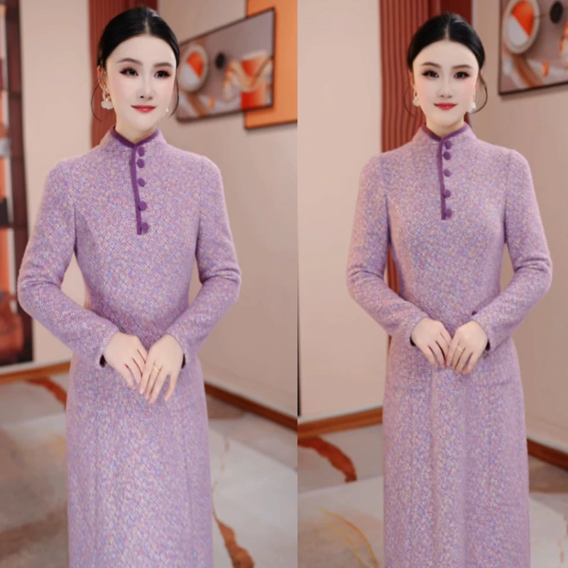 时尚冬季加厚修身显瘦遮肉连衣裙H5B525气质高雅2025新款时尚