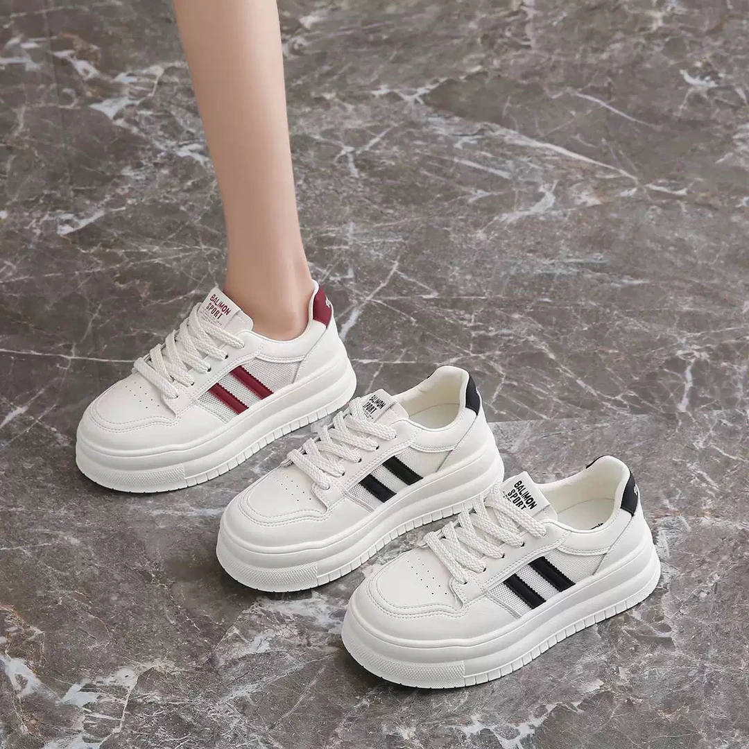 102女士透气网小白鞋