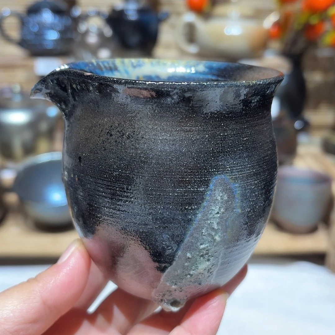 壶建水紫陶紫泥柴烧公道杯