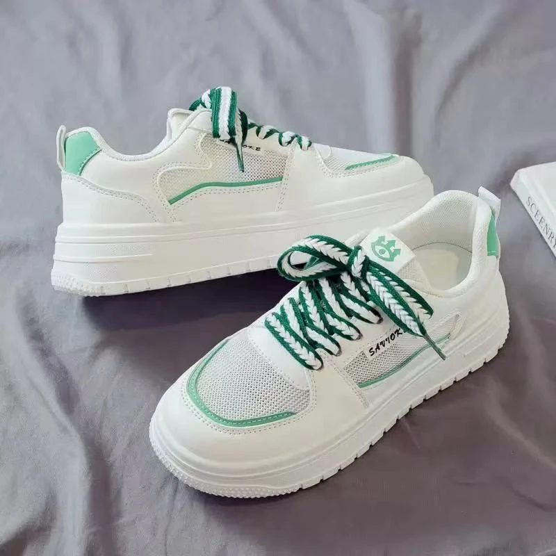 A642中口耐磨夏季透气胶粘时尚休闲鞋潮鞋百搭小白鞋网面