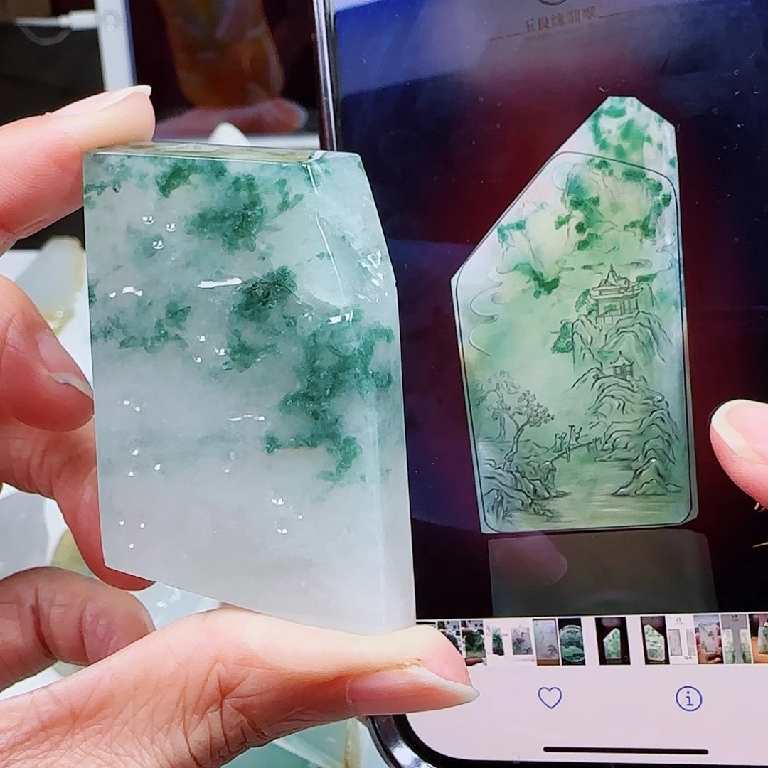 定制翡翠未镶嵌缅甸翡翠挂件