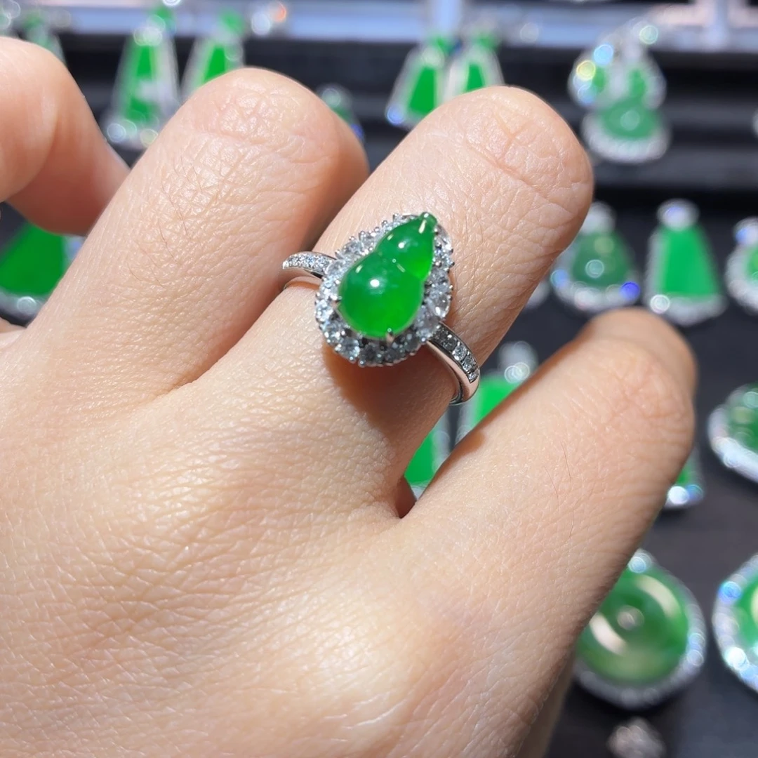 翡翠18K金镶嵌吊坠(不含链)翡翠