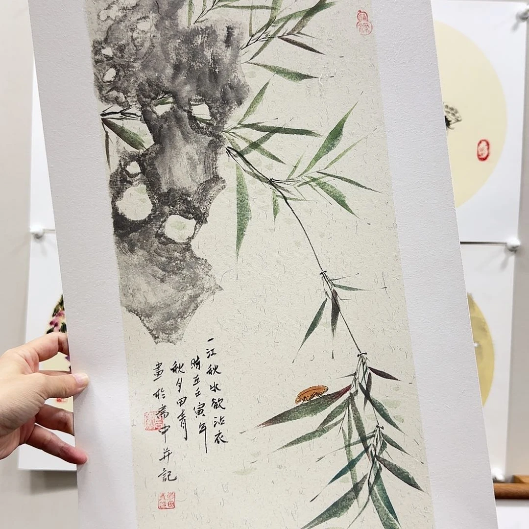 国画卡***塞田青纯手绘作品