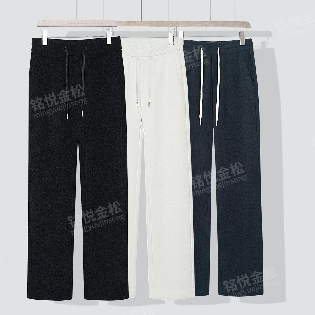 铭悦金松秋冬款直筒裤加绒加厚男士休闲裤子2025网红爆款大码长裤