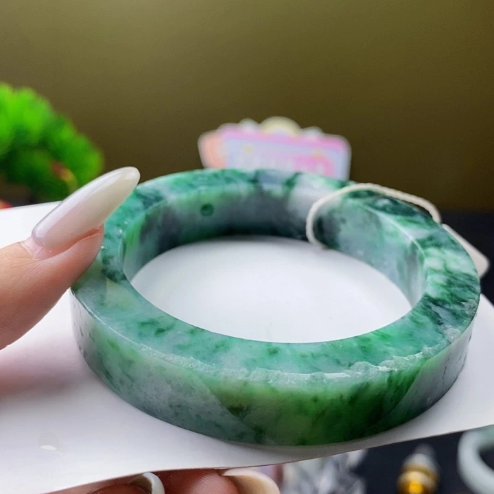 未镶嵌翡翠手镯定制翡翠56-61正 满绿