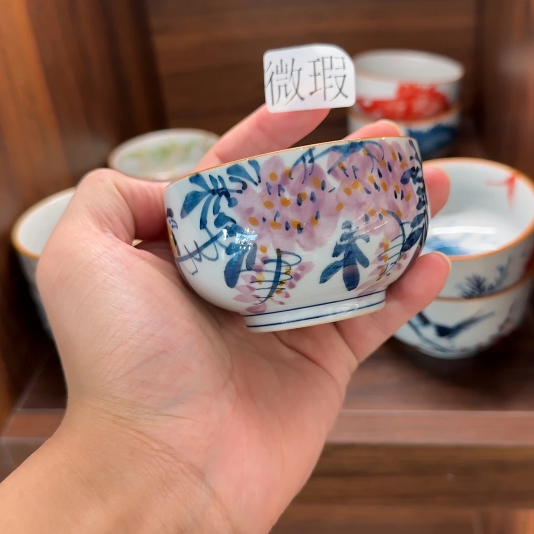 釉下手绘茶具微瑕