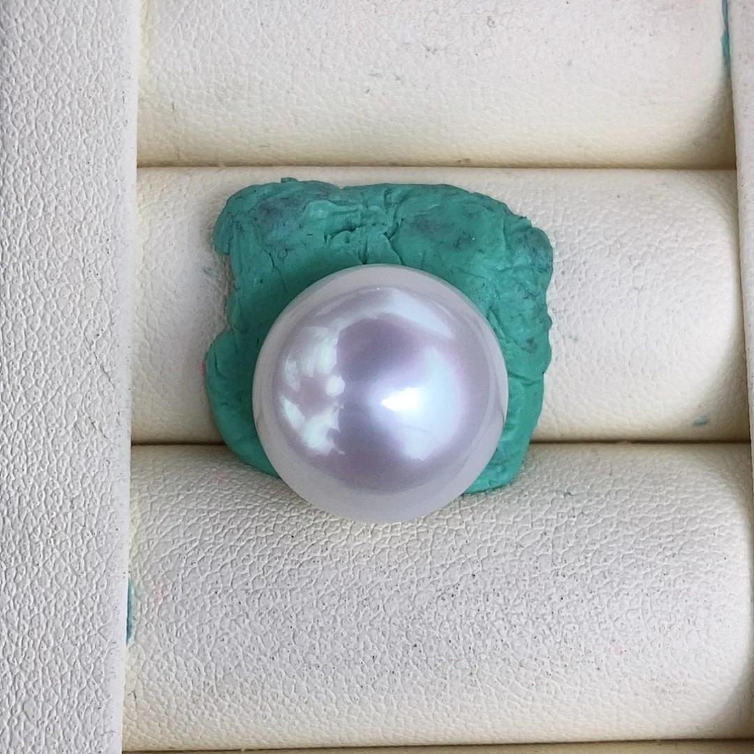 未镶嵌澳白裸珠海水珍珠近正圆大龙珠15.6mm
