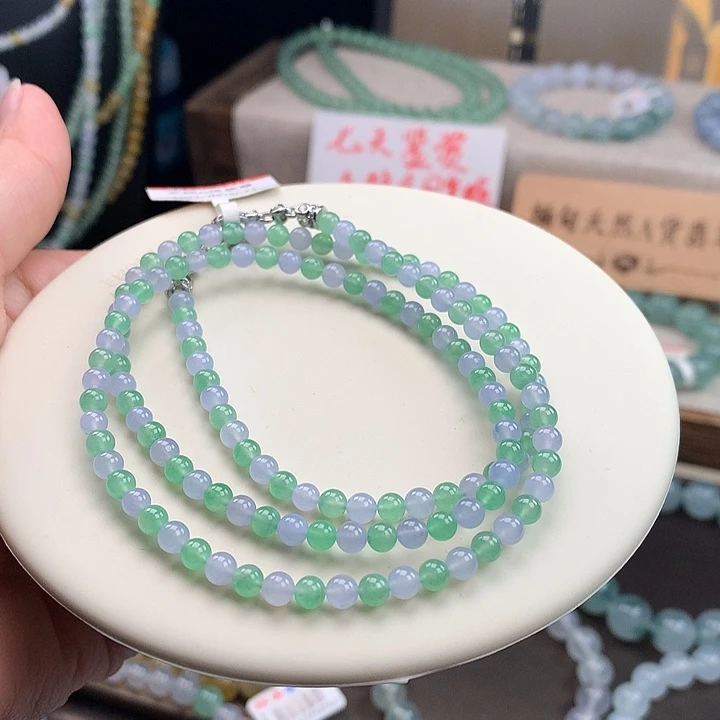 翡翠合金手链冰春彩项链，精品