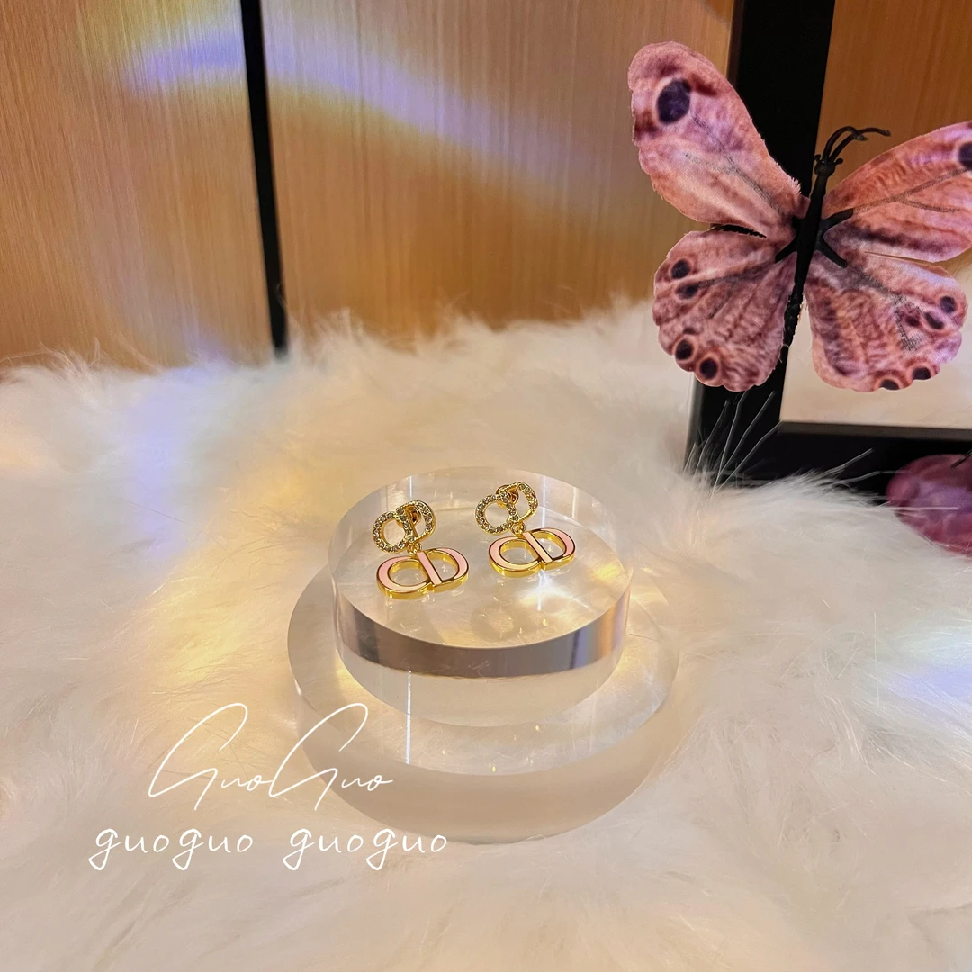 铜合金耳饰 气质日韩粉色温柔耳环