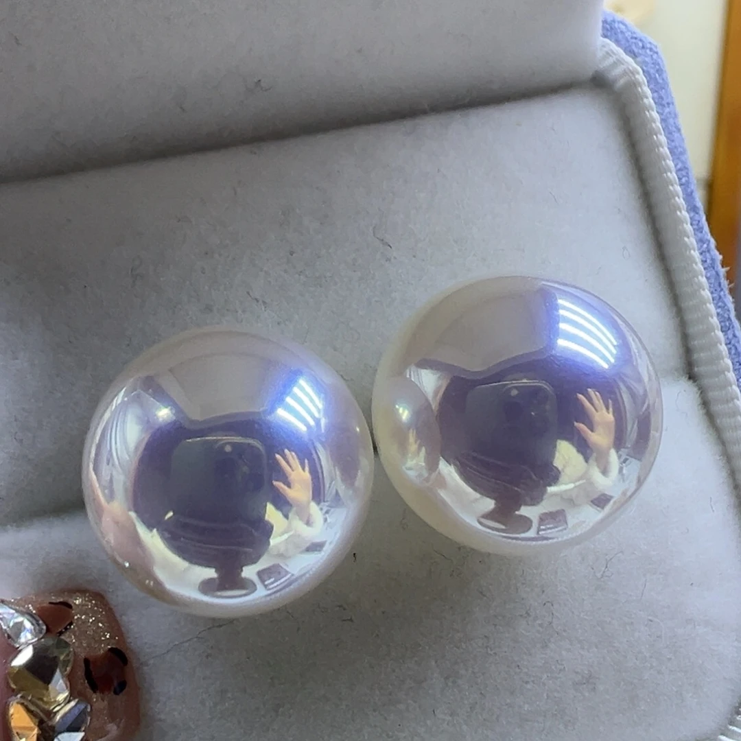 淡水珍珠耳饰银S925镶嵌