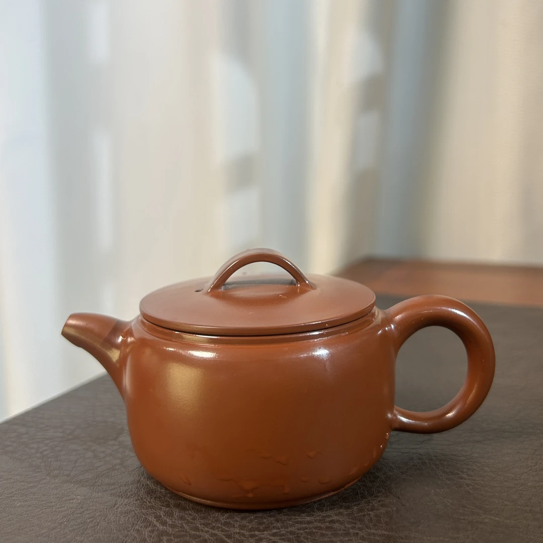 汉瓦壶朱泥薄胎小品约100毫升潮州全手工手拉壶功夫茶器具泡茶壶