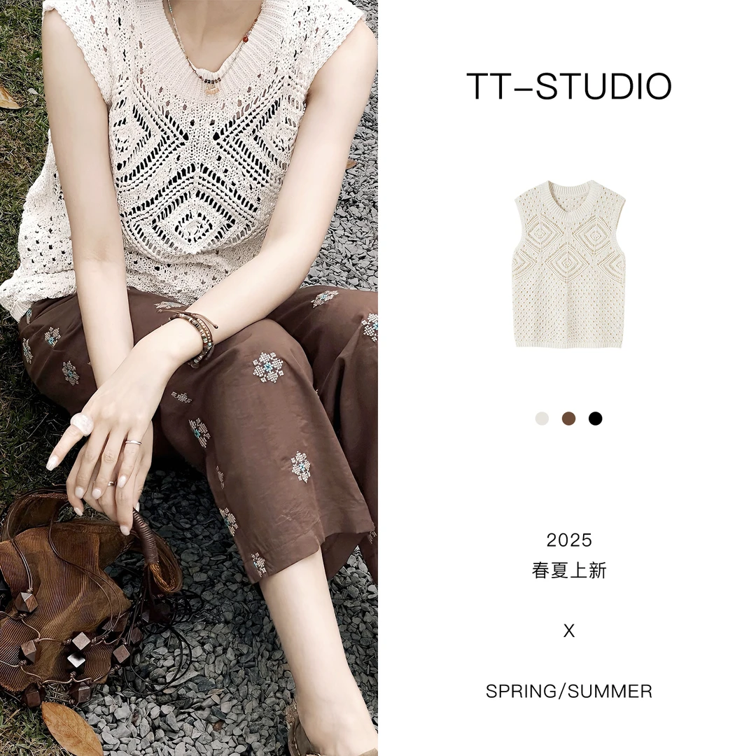 TT【巴厘岛】春夏棉质高织混纺柔软亲肤针织毛衣背心5708