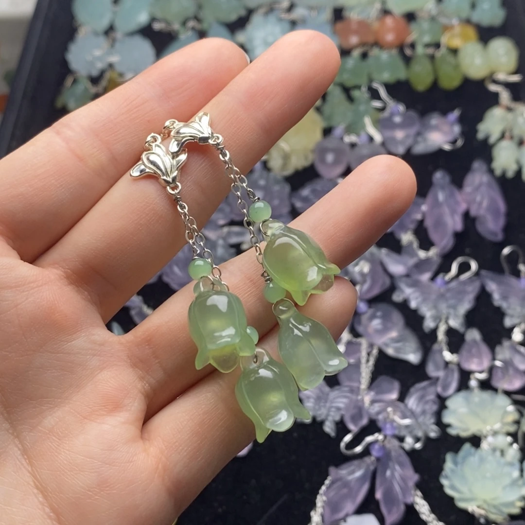 蛇纹石玉合金耳饰/颈饰