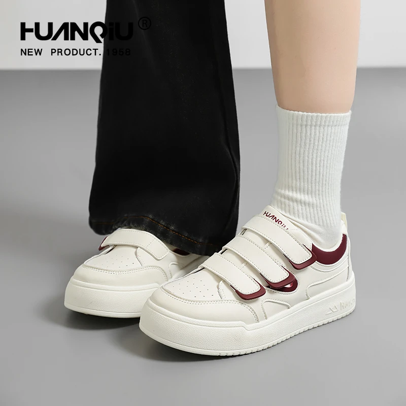 环球小白鞋女款春季2025新款超火魔术贴鞋子厚底百搭爆款休闲板鞋