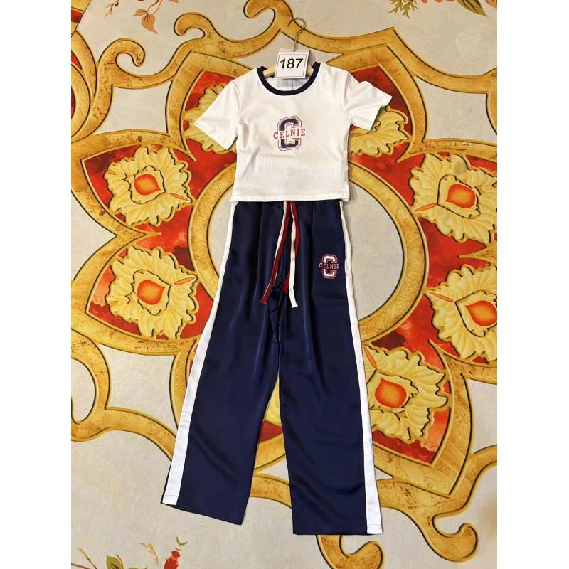 潮奢潮流上新套装运动休闲男女同款字母时尚宽松圆领套装-187