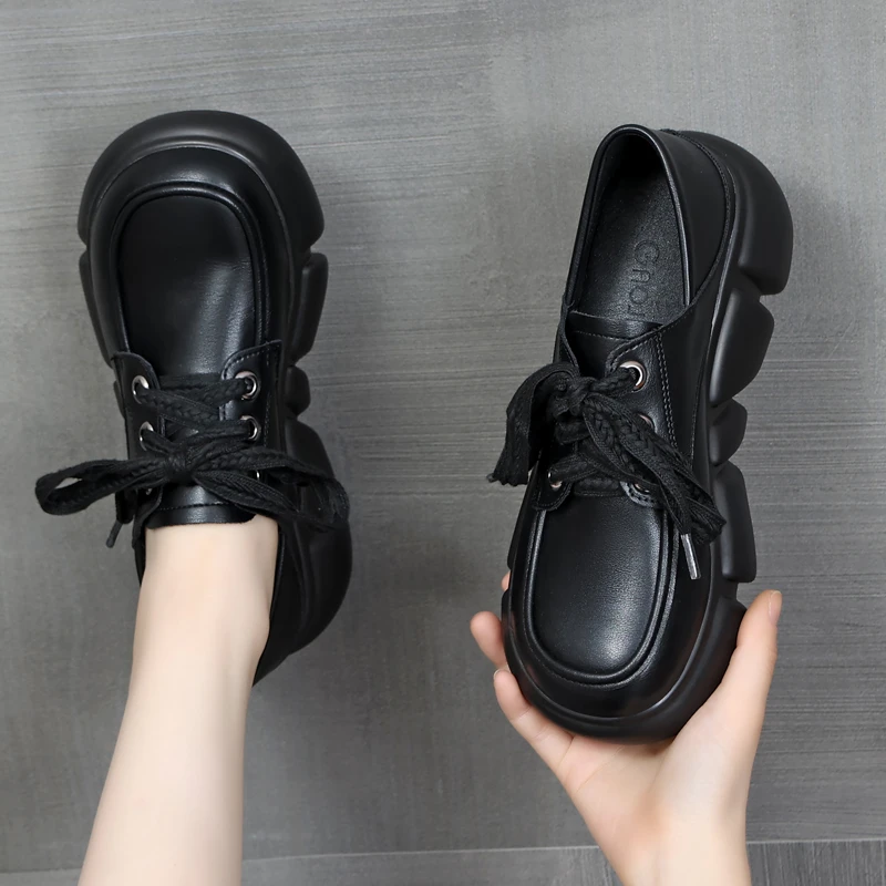 2024年新款42大码厚底女单鞋妈妈鞋轻便小众百搭超软34小码乐福鞋