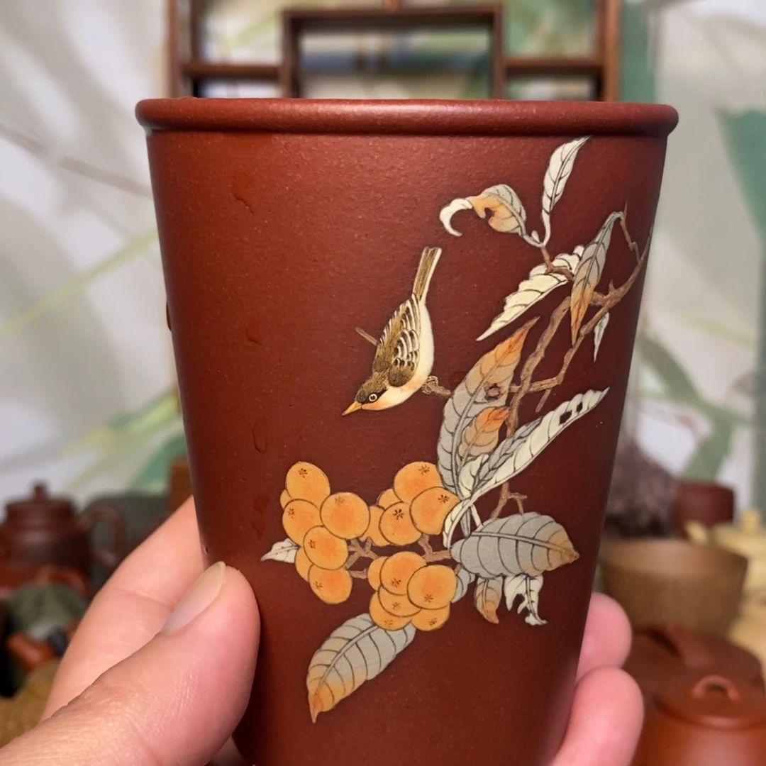 楚***器茶壶紫砂精工泥绘可乐杯