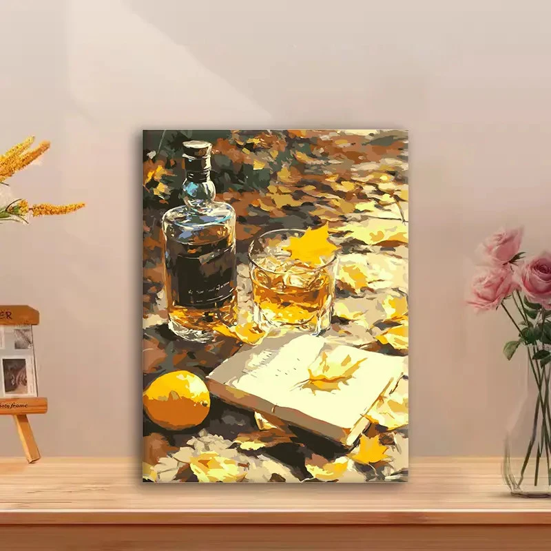 (秋酿枫情）diy数字油画手绘填色解压治愈手工礼物丙烯客厅装饰画