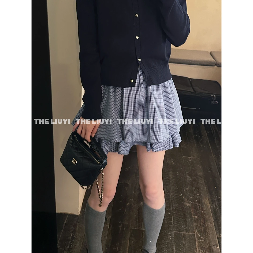 【LIUYI】减龄格子蛋糕裙短裙5812A8