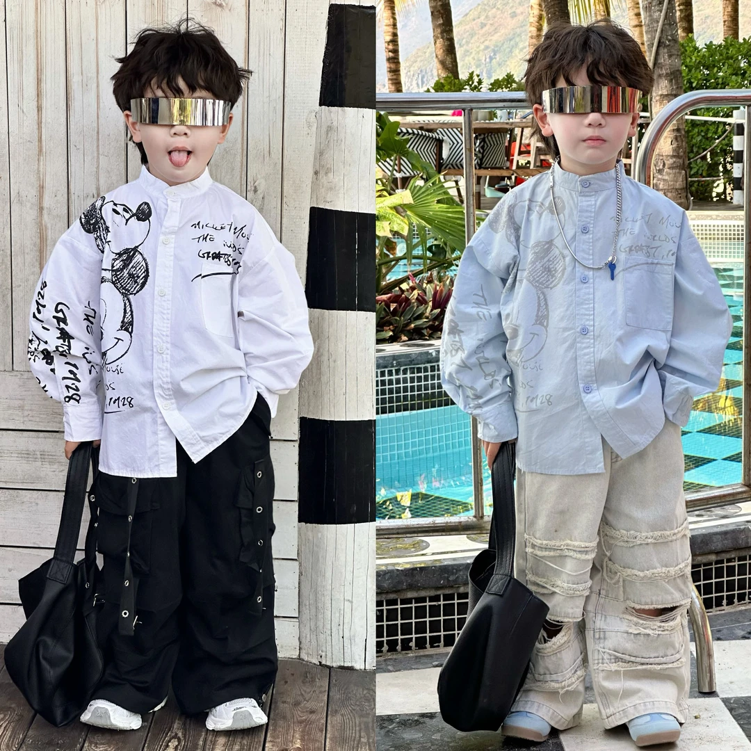 现货 kb6628 | 春季儿童 米老鼠涂鸦衬衫 治愈色系好看！！