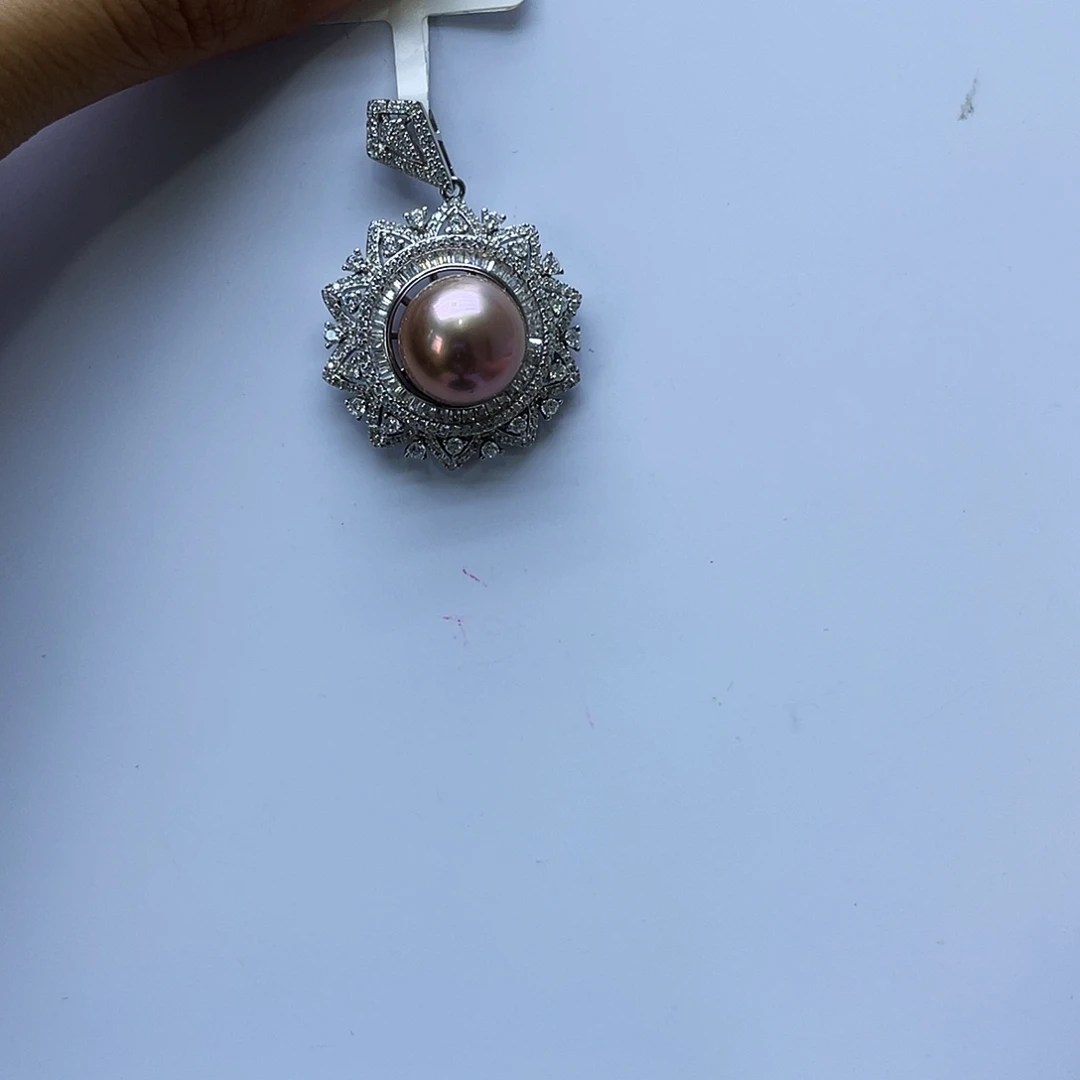 颈饰银S925镶嵌淡水珍珠