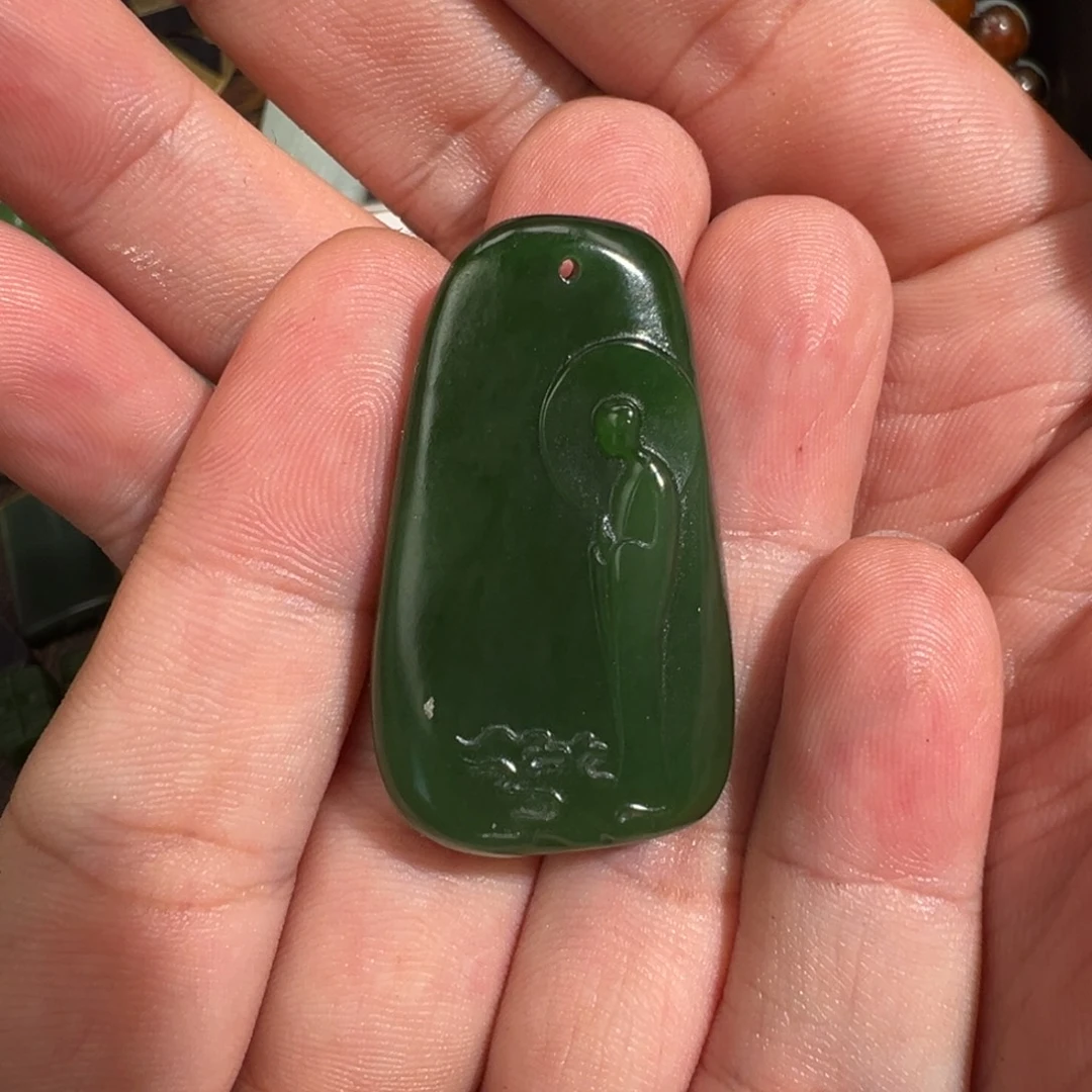 和田玉未镶嵌颈饰俄碧聚红皮菠菜绿随型悟道巨油老光气十足