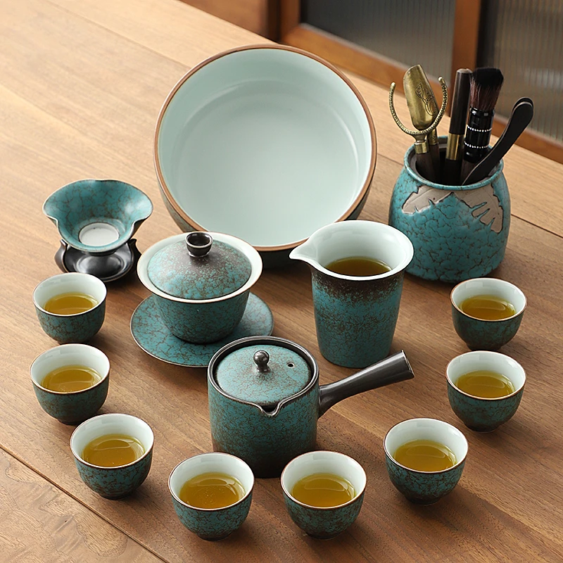 秘程家用茶具套装轻奢高档复古创意功夫茶具茶壶茶杯小茶盘泡茶