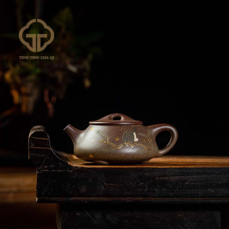 【玉呈窑】金鹰石瓢 周华强制 柴烧 260cc 紫砂壶家用茶具