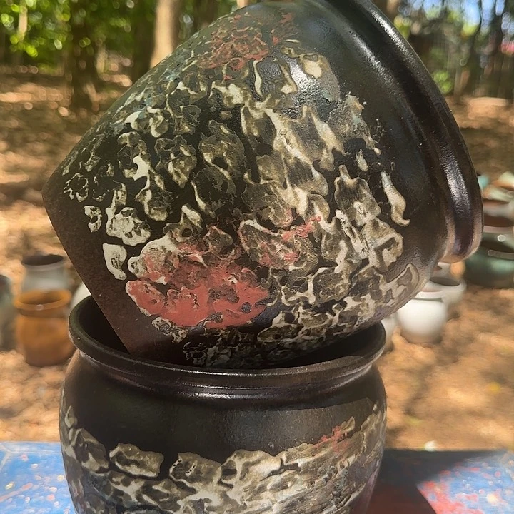 紫砂花盆高 20口20