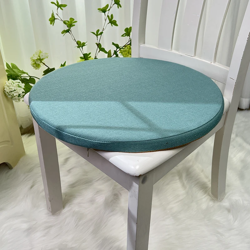 【记忆棉圆形藤椅垫】加厚简约无边可拆卸坐垫椅垫家用棉麻椅子坐垫