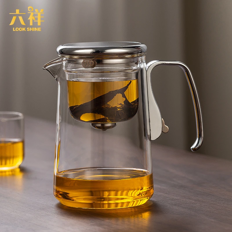 新款磁吸飘逸杯泡茶壶耐高温家用玻璃茶水分离懒人神器高档茶具