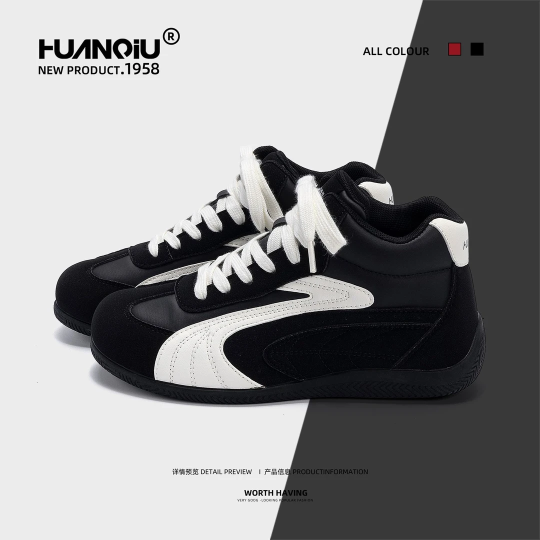 环球女鞋高帮内增高德训鞋2025秋季新款ins潮流百搭休闲运动鞋女