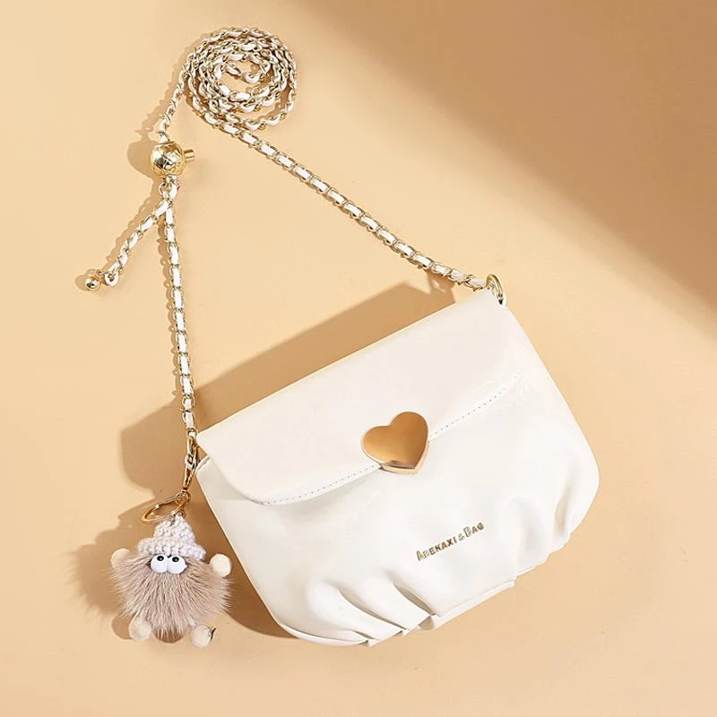 【官方推荐】小众设计高级感褶皱云朵包女士链条小包包软皮质迷你