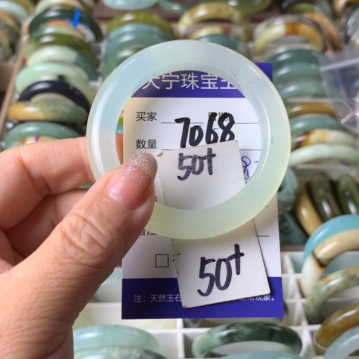 未镶嵌蛇纹石玉手镯7068