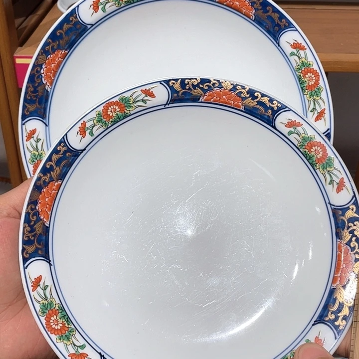 紫砂109南风窑伊万里高足深盘两只微划痕