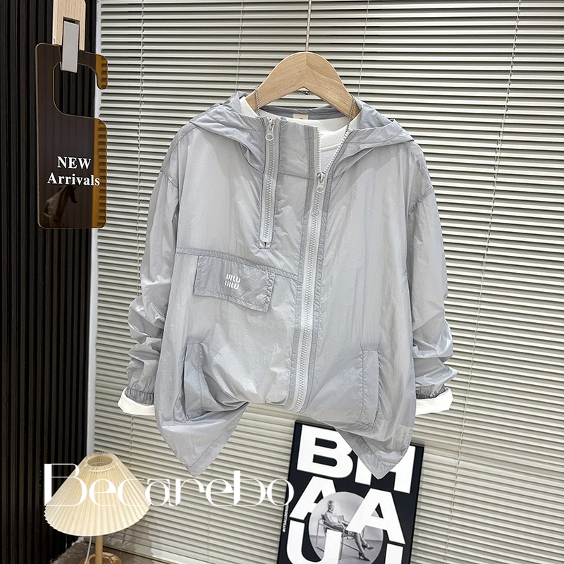 130-180【UPF50+】青少年夏季防晒衣男童薄款防晒服中大童儿童潮牌