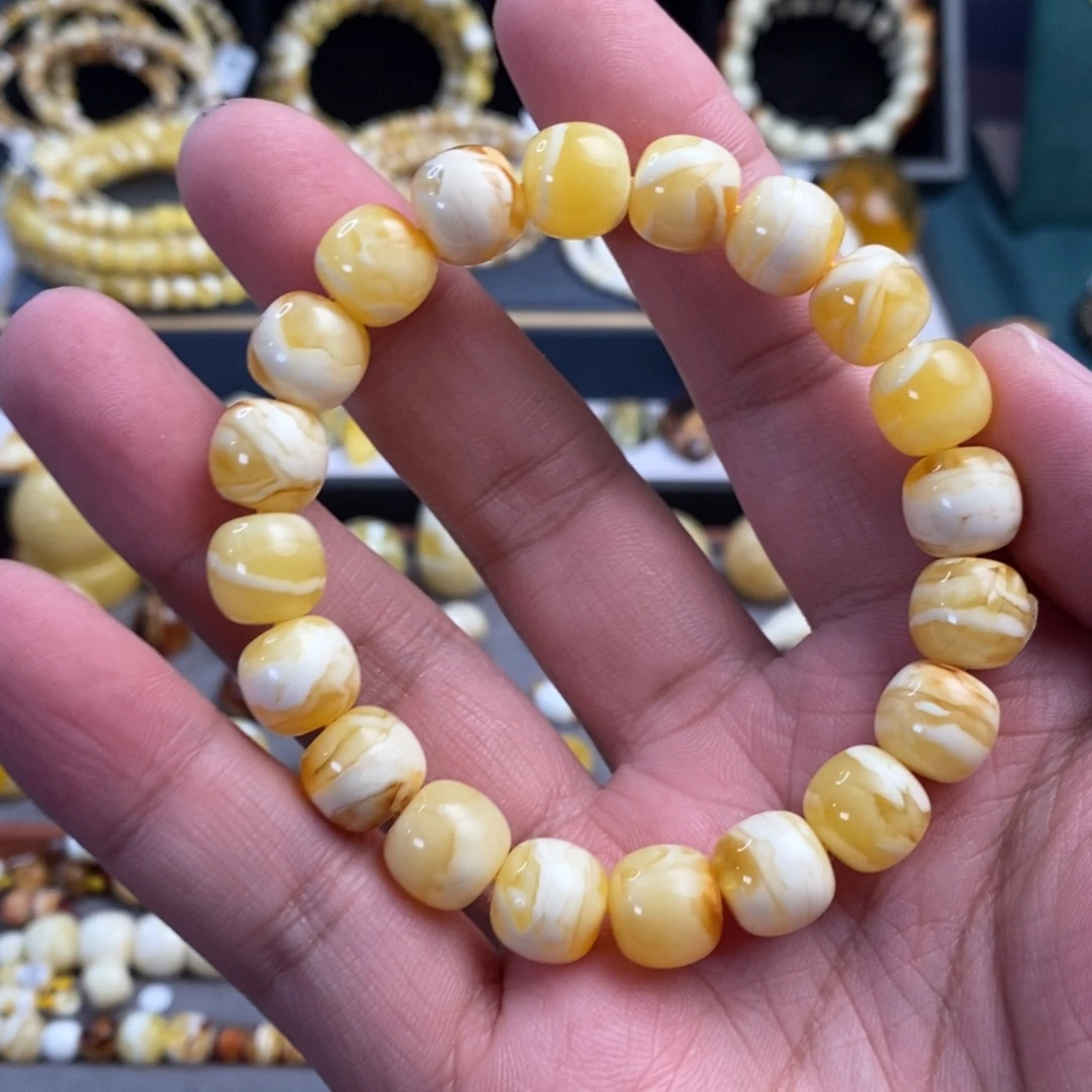 琥珀未镶嵌裸石同料焦皮料虎皮纹