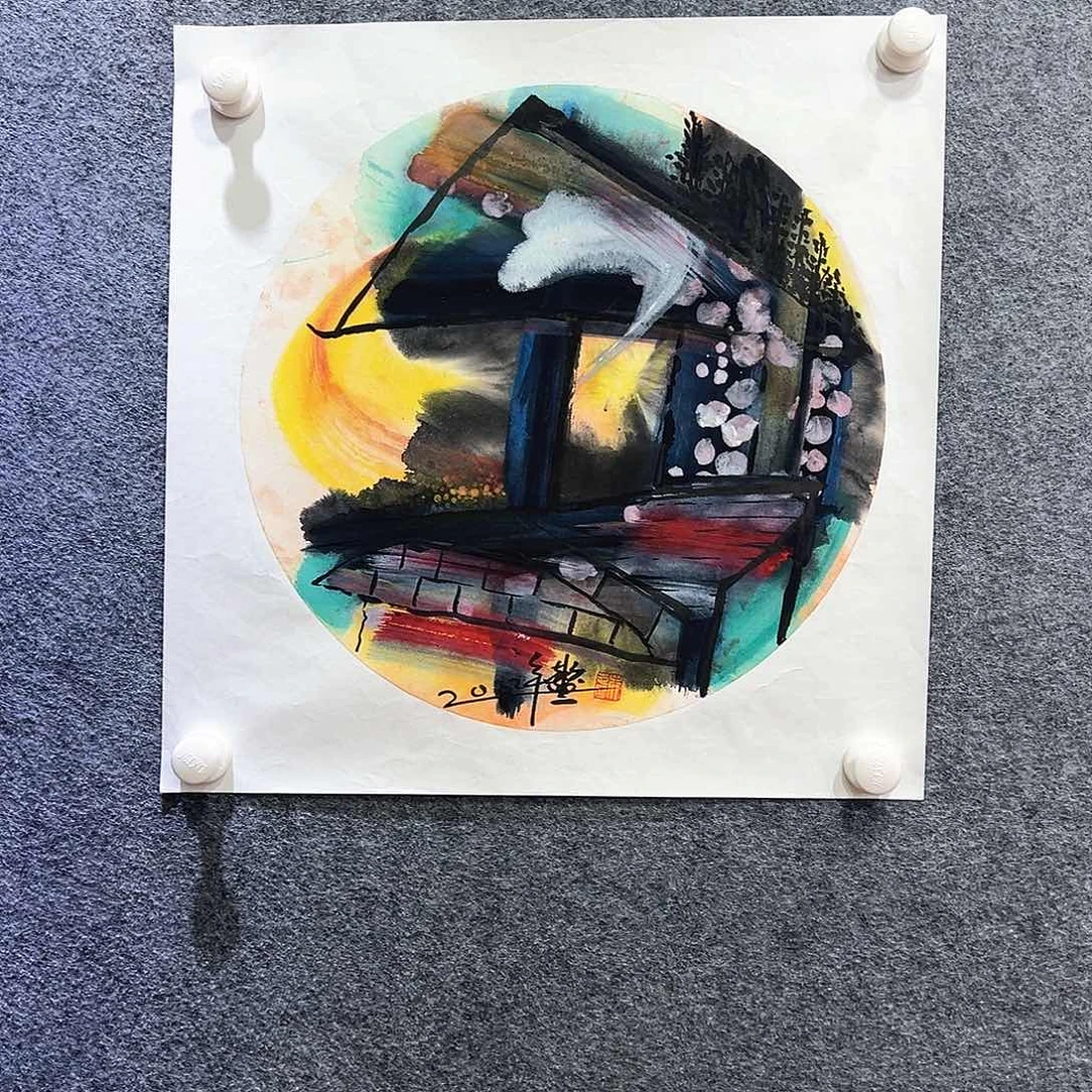 国画知鱼之乐纯手绘