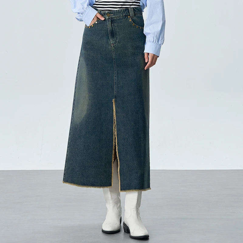 42613【Y帛系列】开叉牛仔半身裙851316WY334315