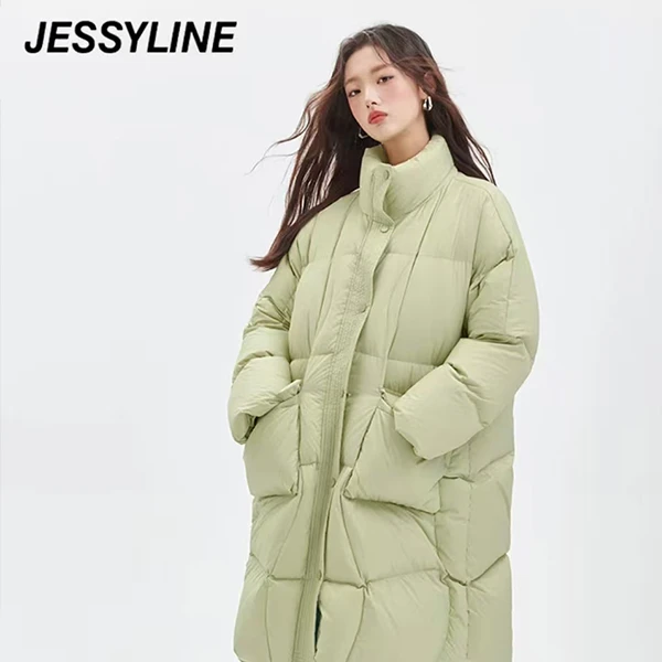 jessyline冬季新款女装 杰茜莱中长款羽绒服外套女 344208381
